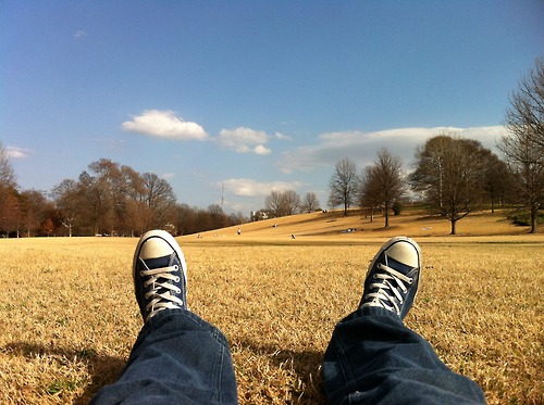 Lying down in a field - Relax!