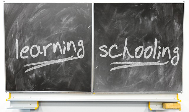 Learning and school captions on blackboard