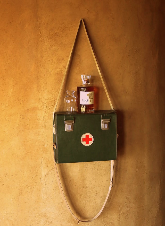 Medical Kit Hanging on a Wall